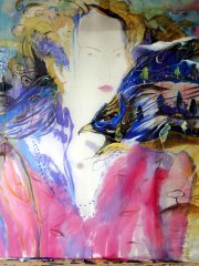 Владычица вечности. 2013. Батик. 90х86