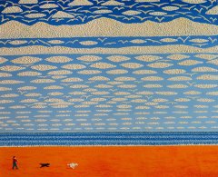 Прогулка у моря (утро). 2017. Холст, масло. 90х110