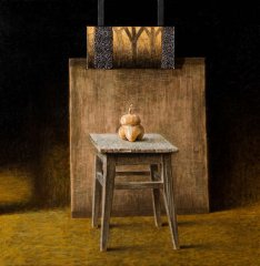 Экологический обряд 2012 г. Холст, масло. 100х 100 ГМИ РК им. А. Кастеева