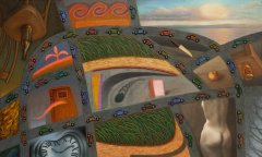 Горизонт событий. 2015. Холст, масло, смешанная техника. 140х230