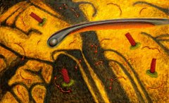 Посторонний. 2015. Холст, масло, смешанная техника. 140х230