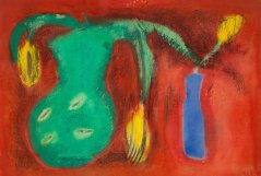 Большая зеленая ваза. 2002. Бумага, акварель, карандаш. 50х70