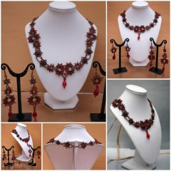 Набор &laquo;Восточные нотки&raquo;.  2014. Бисер, твин, горный хрусталь, плетение